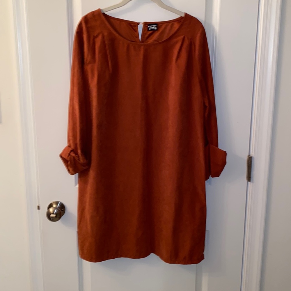 Rust 3/4 sleeve dress